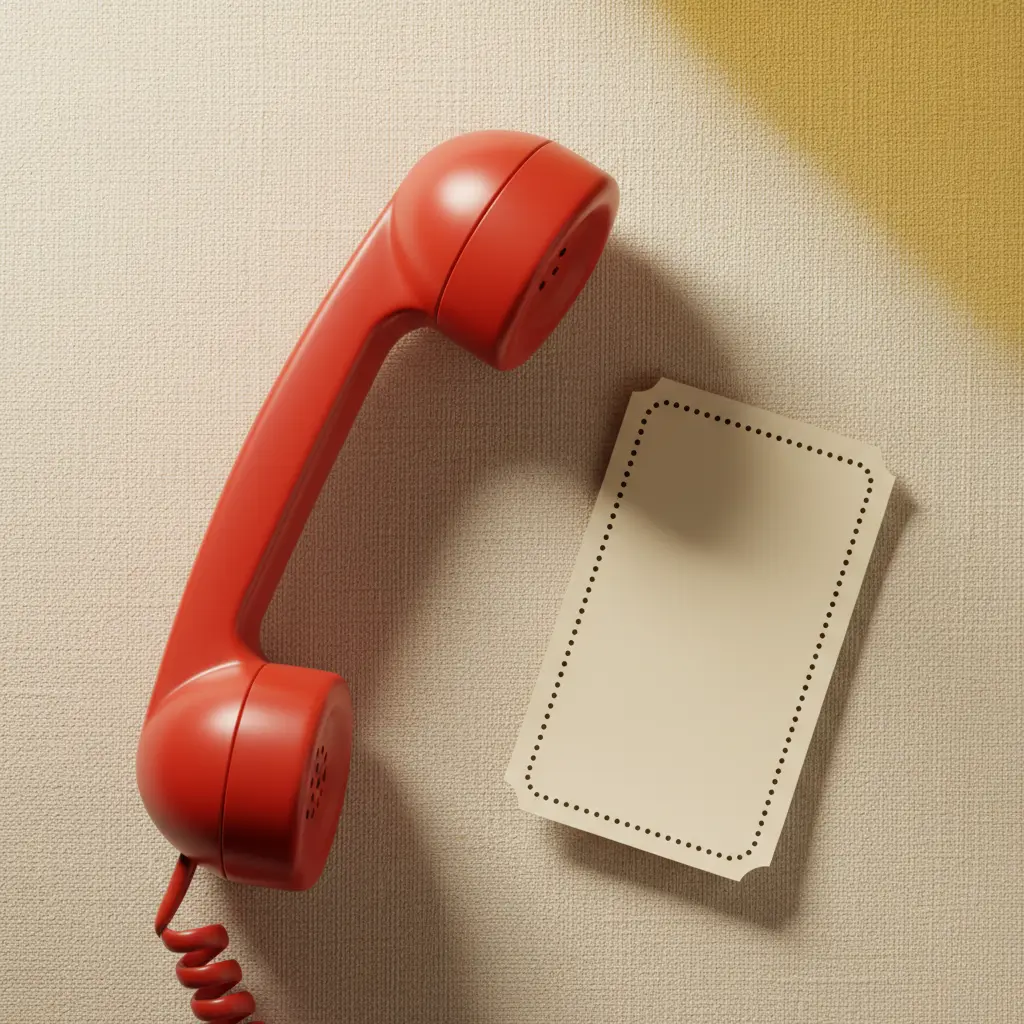 Teléfono para llamar y pedir, listo sobre la mesa